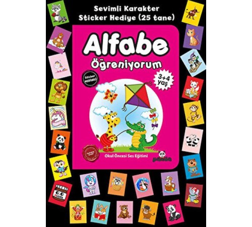 Stickerlı 3+4 Yaş Alfabe Öğreniyorum