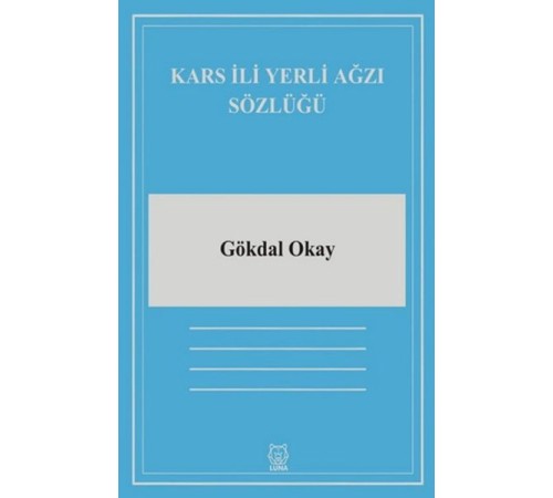 Kars İli Yerli Ağzı Sözlüğü