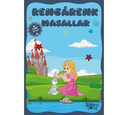 Çocuklar için Hayal ve Odak Geliştirici Rengarenk Masallar Füme Kitap
