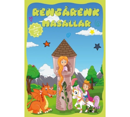 Çocuklar için Hayal ve Odak Geliştirici Rengarenk Masallar Fosforlu Sarı Kitap
