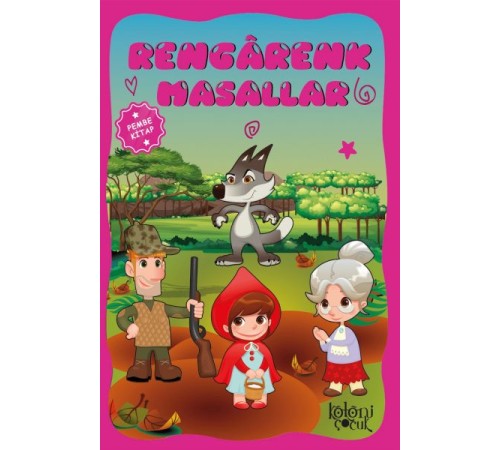 Çocuklar için Hayal ve Odak Geliştirici Rengarenk Masallar Pembe Kitap