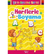 Çocuklar için Okul Öncesi Şirin Boyama Kitabı - Harflerle Boyama