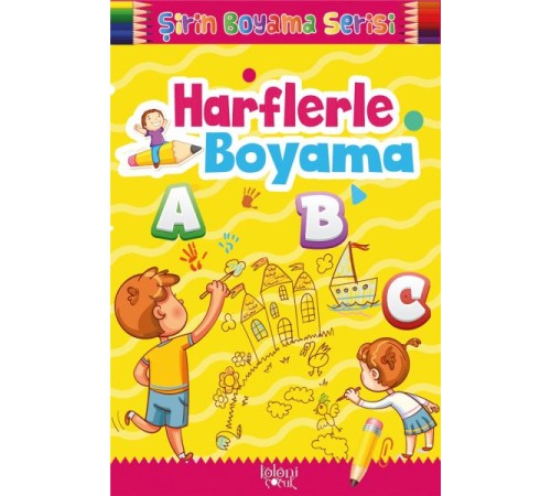 Çocuklar için Okul Öncesi Şirin Boyama Kitabı - Harflerle Boyama