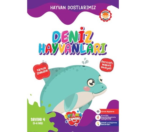 Hayvan Dostlarımız - Deniz Hayvanları Seviye 4 (5-6 Yaş) Hayvan Dostlarımız - Deniz Hayvanları Seviye 4 (5-6 Yaş)