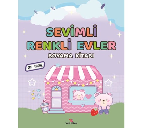 Sevimli Renkli Evler Boyama Kitabı