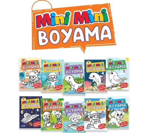 Mini Mini Boyama Kitabı Büyük Boy (10 Çeşit - 50 Kitap)