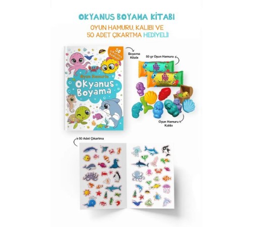 Okyanus Boyama Kitabı - Oyun Hamurlu - 3 Yaş +