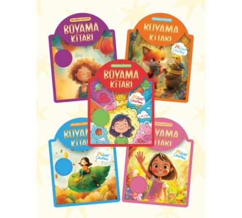 Çıkartmalı Boyama Kitabı - 5 Kitap Set