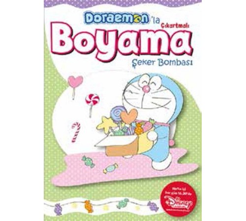 Doraemonla Çıkartmalı Boyama Şeker Bombası Doraemonla Çıkartmalı Boyama Şeker Bombası